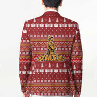 Christmas Ironworker American Flag Blazer Xmas Holiday Patterns - Wonder Print Shop