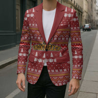 Christmas Ironworker American Flag Blazer Xmas Holiday Patterns - Wonder Print Shop