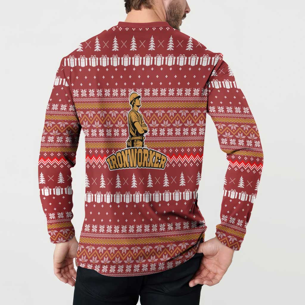 Christmas Ironworker American Flag Button Sweatshirt Xmas Holiday Patterns - Wonder Print Shop