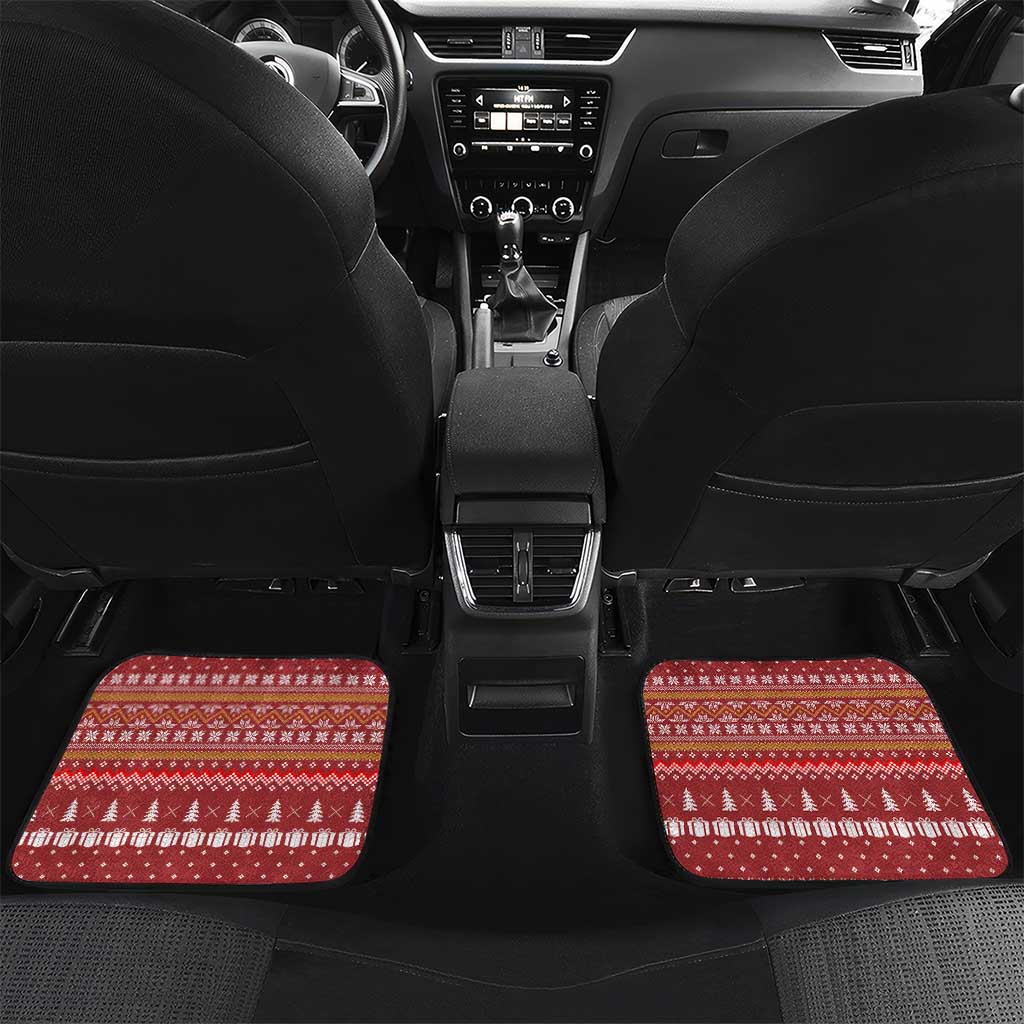 Christmas Ironworker American Flag Car Mats Xmas Holiday Patterns - Wonder Print Shop