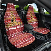 Christmas Ironworker American Flag Car Seat Cover Xmas Holiday Patterns - Wonder Print Shop