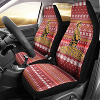 Christmas Ironworker American Flag Car Seat Cover Xmas Holiday Patterns - Wonder Print Shop
