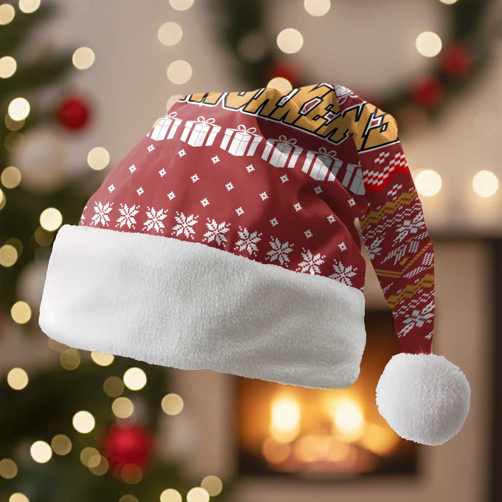 Christmas Ironworker American Flag Christmas Santa Hat Xmas Holiday Patterns - Wonder Print Shop