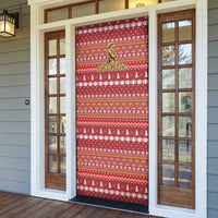 Christmas Ironworker American Flag Door Cover Xmas Holiday Patterns - Wonder Print Shop