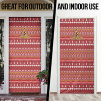 Christmas Ironworker American Flag Door Cover Xmas Holiday Patterns - Wonder Print Shop
