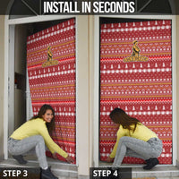 Christmas Ironworker American Flag Door Cover Xmas Holiday Patterns - Wonder Print Shop