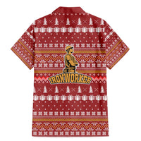 Christmas Ironworker American Flag Family Matching Mermaid Dress and Hawaiian Shirt Xmas Holiday Patterns - Wonder Print Shop