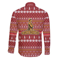 Christmas Ironworker American Flag Family Matching Puletasi and Hawaiian Shirt Xmas Holiday Patterns - Wonder Print Shop