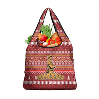 Christmas Ironworker American Flag Grocery Bag Xmas Holiday Patterns - Wonder Print Shop