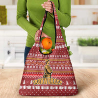 Christmas Ironworker American Flag Grocery Bag Xmas Holiday Patterns - Wonder Print Shop