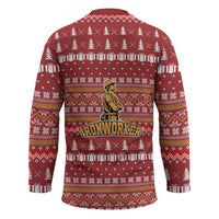 Christmas Ironworker American Flag Hockey Jersey Xmas Holiday Patterns - Wonder Print Shop