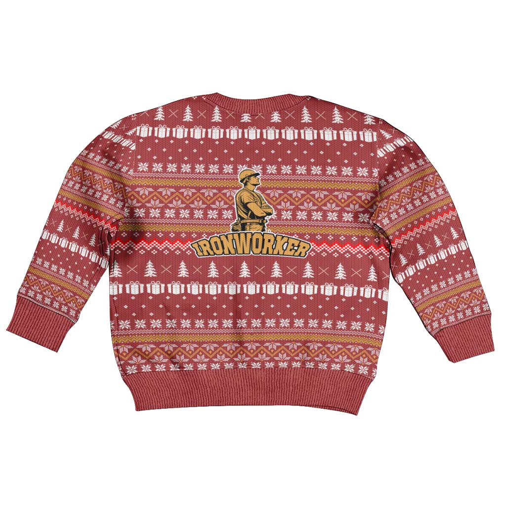 Christmas Ironworker American Flag Kid Ugly Christmas Sweater Xmas Holiday Patterns - Wonder Print Shop