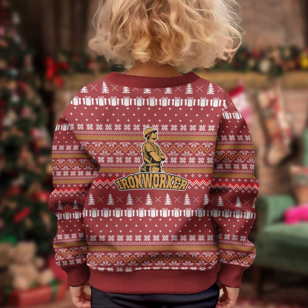 Christmas Ironworker American Flag Kid Ugly Christmas Sweater Xmas Holiday Patterns - Wonder Print Shop