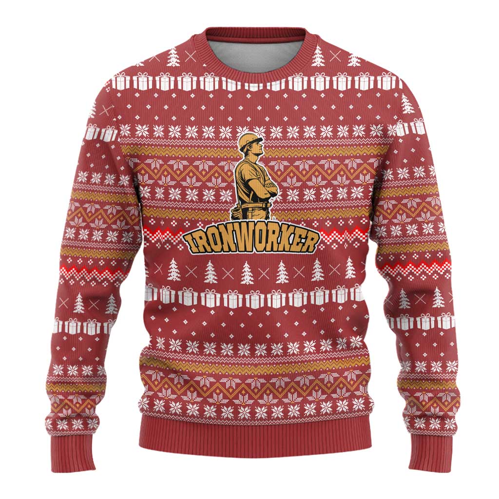 Christmas Ironworker American Flag Ugly Christmas Sweater Xmas Holiday Patterns - Wonder Print Shop