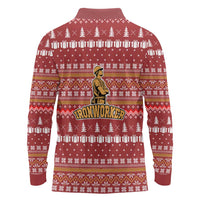 Christmas Ironworker American Flag Long Sleeve Polo Shirt Xmas Holiday Patterns - Wonder Print Shop