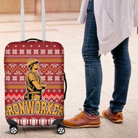 Christmas Ironworker American Flag Luggage Cover Xmas Holiday Patterns - Wonder Print Shop