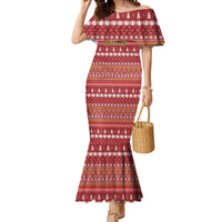 Christmas Ironworker American Flag Mermaid Dress Xmas Holiday Patterns - Wonder Print Shop