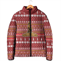 Christmas Ironworker American Flag Padded Jacket Xmas Holiday Patterns - Wonder Print Shop