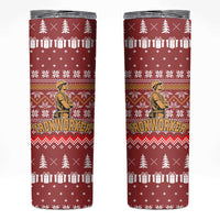 Christmas Ironworker American Flag Skinny Tumbler Xmas Holiday Patterns - Wonder Print Shop
