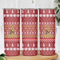 Christmas Ironworker American Flag Skinny Tumbler Xmas Holiday Patterns - Wonder Print Shop