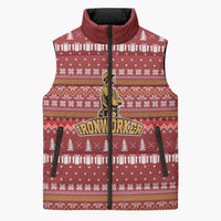 Christmas Ironworker American Flag Sleeveless Puffer Jacket Xmas Holiday Patterns - Wonder Print Shop