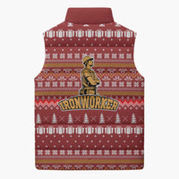 Christmas Ironworker American Flag Sleeveless Puffer Jacket Xmas Holiday Patterns - Wonder Print Shop