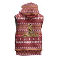 Christmas Ironworker American Flag Sleeveless Zip Hoodie Xmas Holiday Patterns - Wonder Print Shop