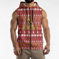 Christmas Ironworker American Flag Sleeveless Zip Hoodie Xmas Holiday Patterns - Wonder Print Shop