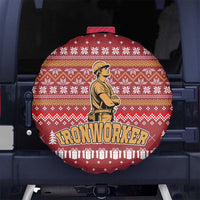 Christmas Ironworker American Flag Spare Tire Cover Xmas Holiday Patterns - Wonder Print Shop