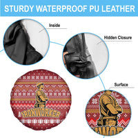 Christmas Ironworker American Flag Spare Tire Cover Xmas Holiday Patterns - Wonder Print Shop