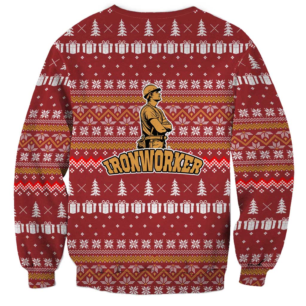 Christmas Ironworker American Flag Sweatshirt Xmas Holiday Patterns - Wonder Print Shop