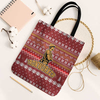 Christmas Ironworker American Flag Tote Bag Xmas Holiday Patterns - Wonder Print Shop