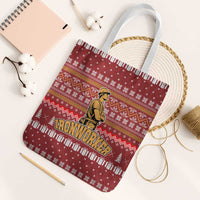 Christmas Ironworker American Flag Tote Bag Xmas Holiday Patterns - Wonder Print Shop