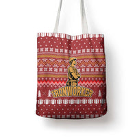Christmas Ironworker American Flag Tote Bag Xmas Holiday Patterns - Wonder Print Shop