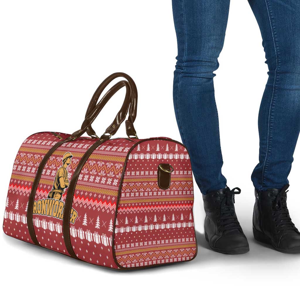Christmas Ironworker American Flag Travel Bag Xmas Holiday Patterns - Wonder Print Shop