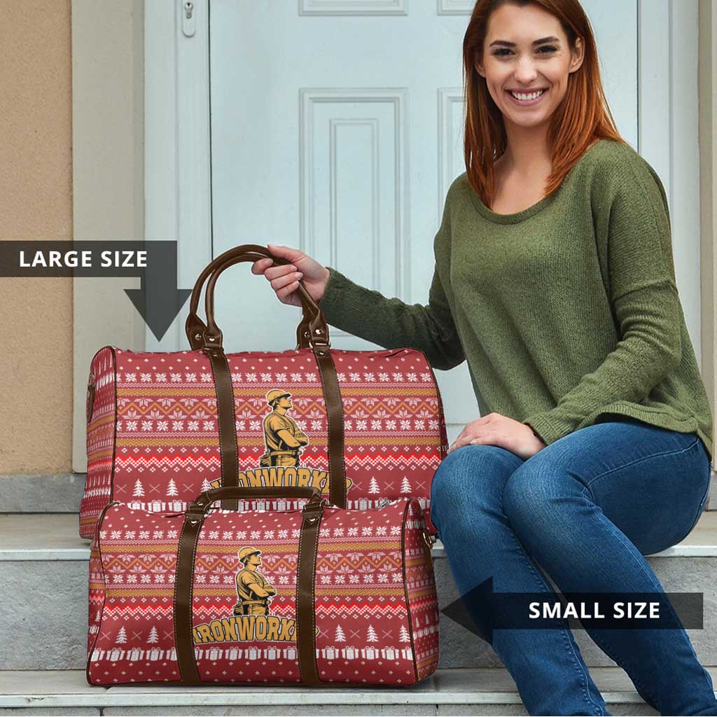 Christmas Ironworker American Flag Travel Bag Xmas Holiday Patterns - Wonder Print Shop