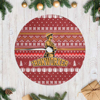 Christmas Ironworker American Flag Tree Skirt Xmas Holiday Patterns - Wonder Print Shop