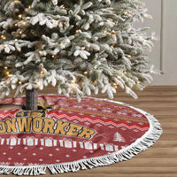 Christmas Ironworker American Flag Tree Skirt Xmas Holiday Patterns - Wonder Print Shop