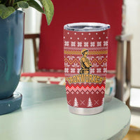 Christmas Ironworker American Flag Tumbler Cup Xmas Holiday Patterns - Wonder Print Shop