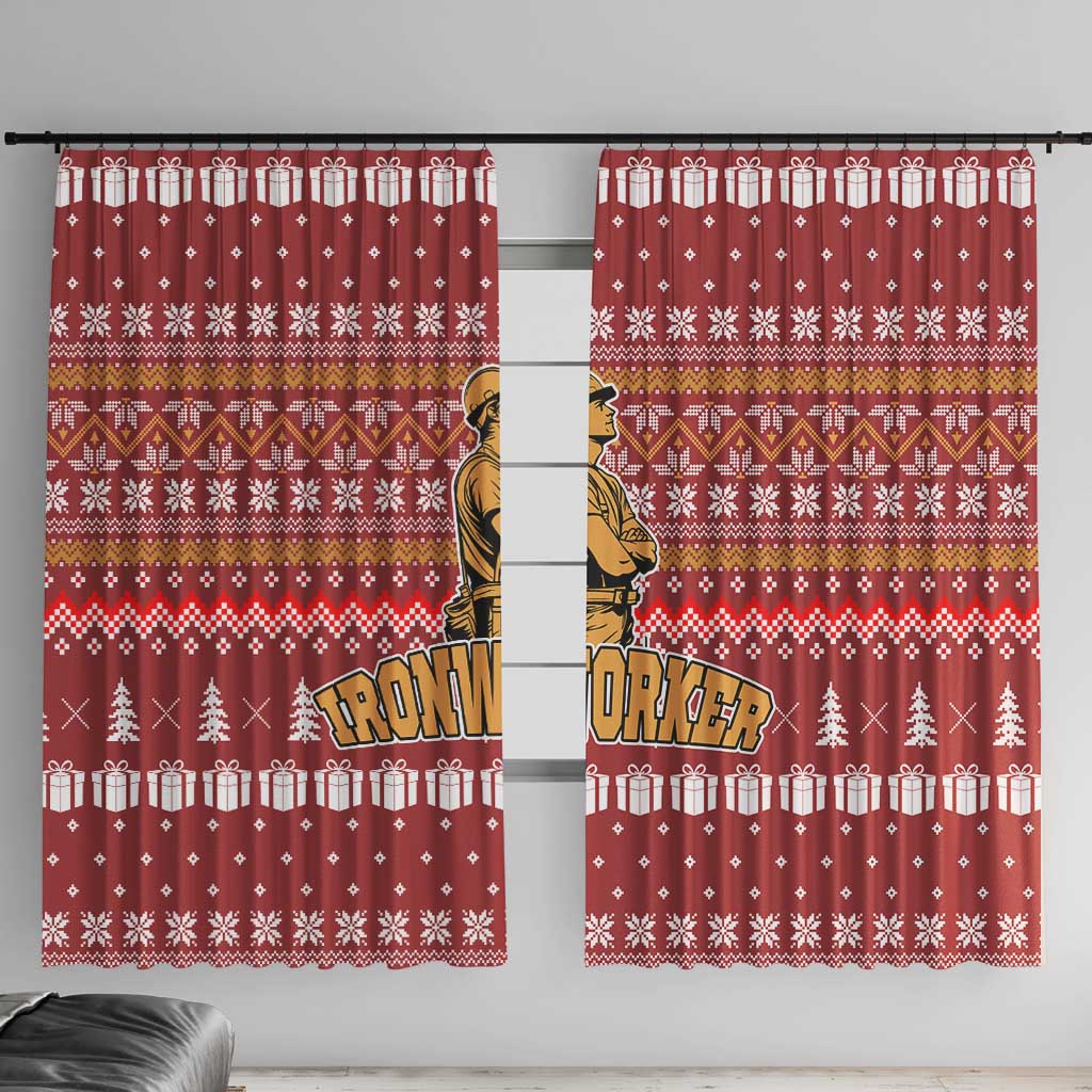 Christmas Ironworker American Flag Window Curtain Xmas Holiday Patterns - Wonder Print Shop
