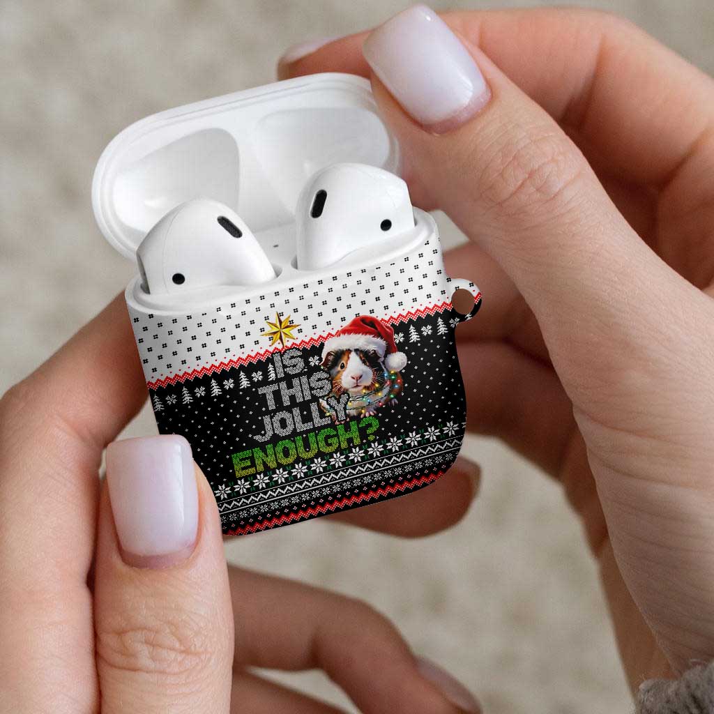 Christmas Is It Jolly Enough Guinea Pig AirPods Case Xmas Holiday Patterns - Wonder Print Shop