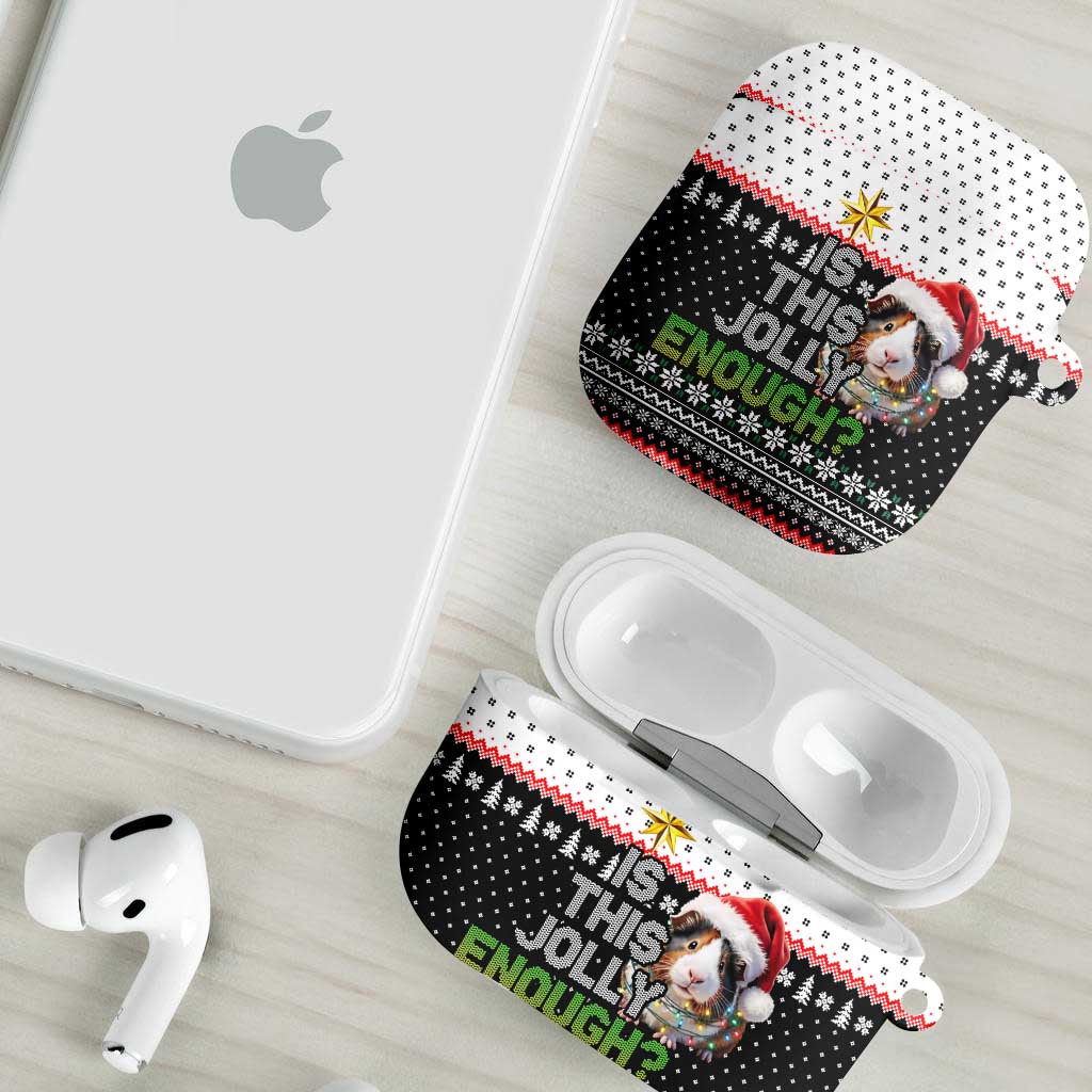 Christmas Is It Jolly Enough Guinea Pig AirPods Case Xmas Holiday Patterns - Wonder Print Shop
