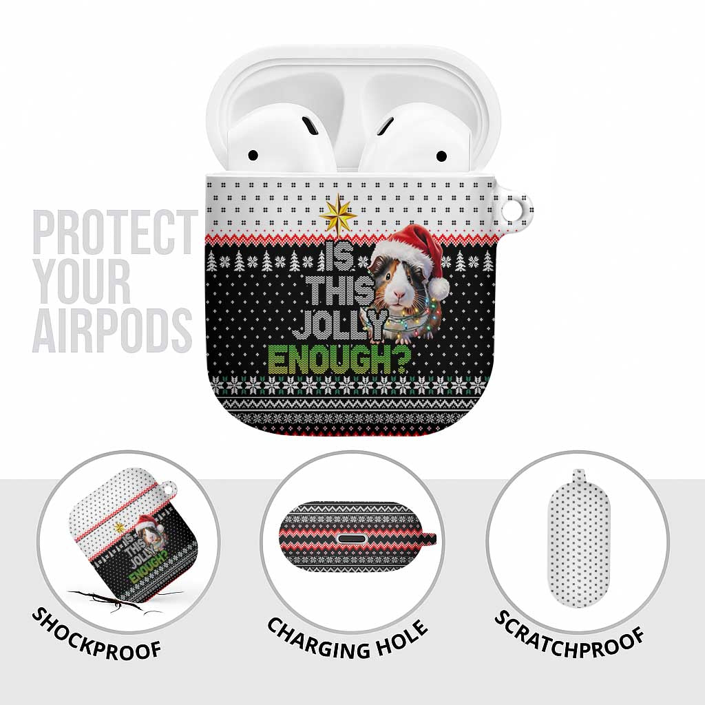 Christmas Is It Jolly Enough Guinea Pig AirPods Case Xmas Holiday Patterns - Wonder Print Shop