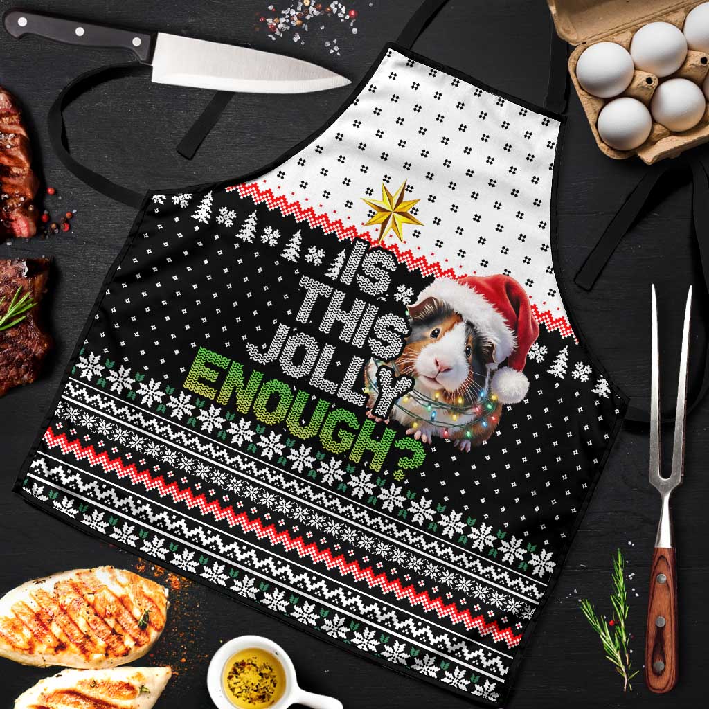 Christmas Is It Jolly Enough Guinea Pig Apron Xmas Holiday Patterns - Wonder Print Shop