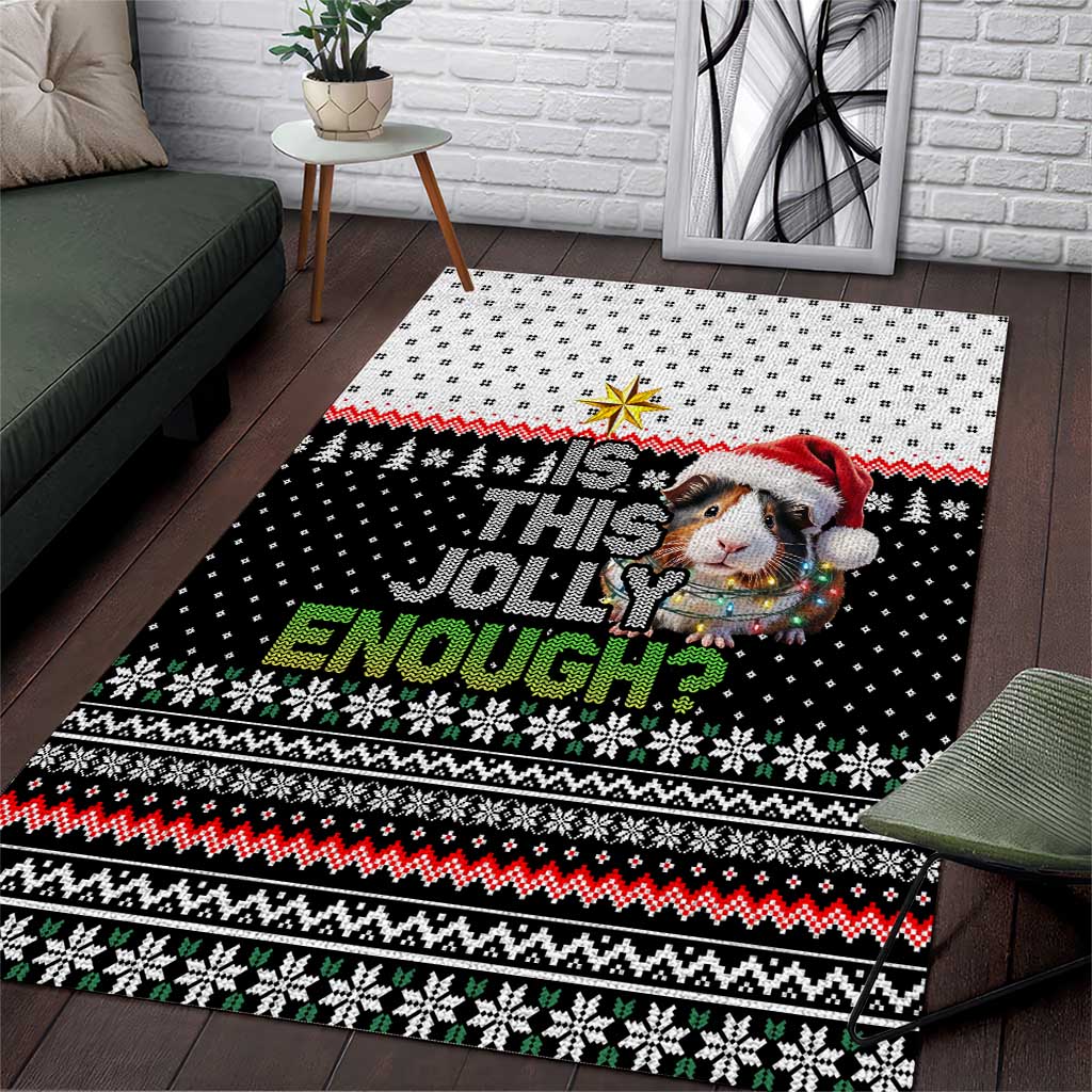 Christmas Is It Jolly Enough Guinea Pig Area Rug Xmas Holiday Patterns - Wonder Print Shop