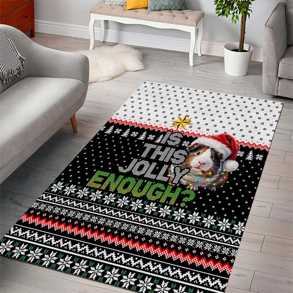 Christmas Is It Jolly Enough Guinea Pig Area Rug Xmas Holiday Patterns - Wonder Print Shop