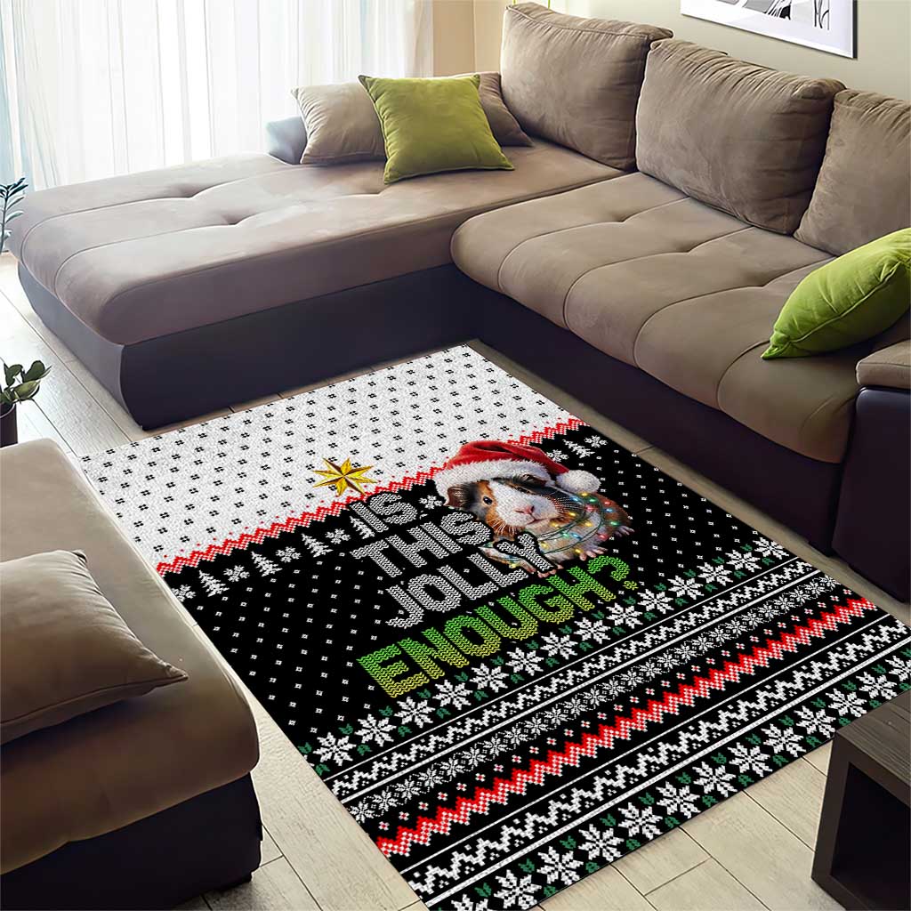 Christmas Is It Jolly Enough Guinea Pig Area Rug Xmas Holiday Patterns - Wonder Print Shop