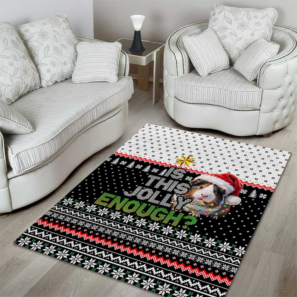 Christmas Is It Jolly Enough Guinea Pig Area Rug Xmas Holiday Patterns - Wonder Print Shop
