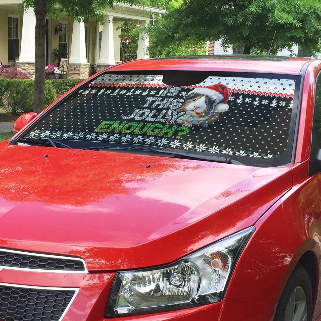 Christmas Is It Jolly Enough Guinea Pig Auto Sun Shade Xmas Holiday Patterns - Wonder Print Shop