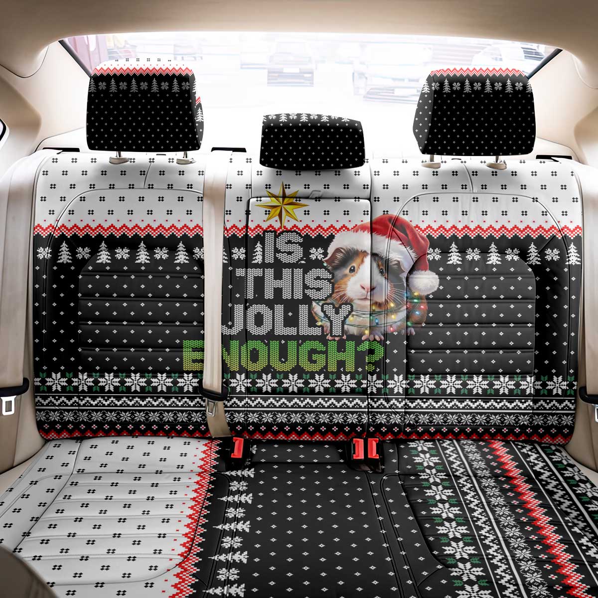 Christmas Is It Jolly Enough Guinea Pig Back Car Seat Cover Xmas Holiday Patterns - Wonder Print Shop